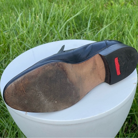Grenson Footmaster Shoes Mens Size 9 Black Leather Slip-On England Style 7439/01 main image 4